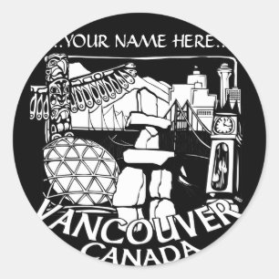 Adesivo Vancouver Canada Stickers Totem Pole Landmark Art