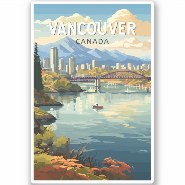 Adesivo Vancouver Canada Viagem Art Vintage (Frente)