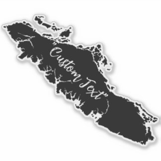Adesivo Vancouver Island Map Outline Custom Sticker