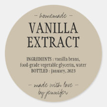 Vanilla Extract Botão Bebida caseira