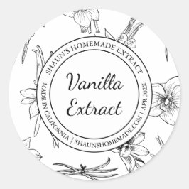 Adesivo Vanilla Extract Sketch Modern label