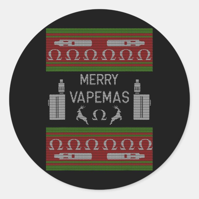 Adesivo Vapemas de feliz - Vapacidade de um suéter de Nata (Frente)