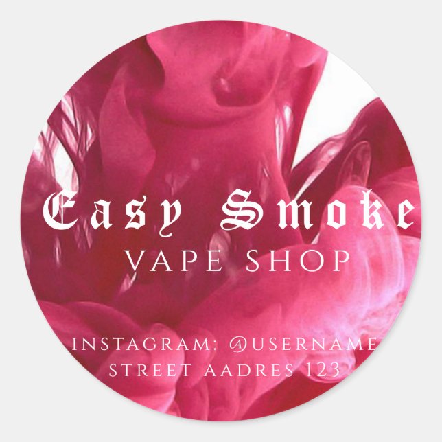 Adesivo Vapito Compre de fumaça colante clássico redondo (Frente)