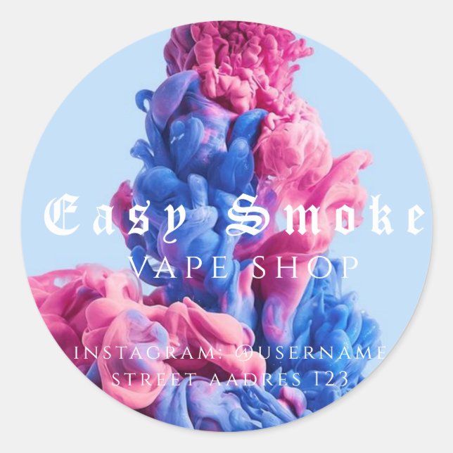 Adesivo Vapito Compre de fumaça colante clássico redondo (Frente)