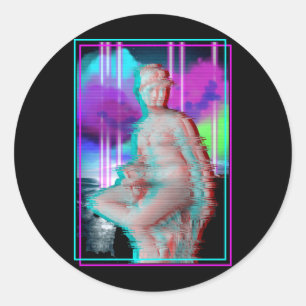 Adesivo Vaporwave Aesético Glitch Estátua Grega Retrowave