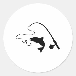 Adesivo Vara de pesca e peixe, pesca