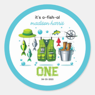 Adesivo Vara de Pesca Vintage "O-Fish-Ally One" 1º Anivers