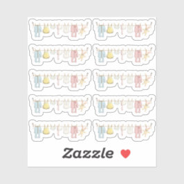 Adesivo Varal de Roupas de Bebê Planejamento de Costura pa