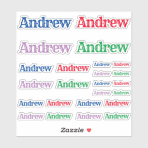 Adesivo Variedade de tamanhos do nome Andrew