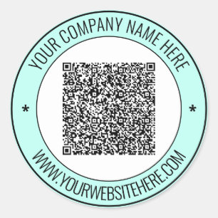 Adesivo Varredura de código QR e palheta redonda de texto
