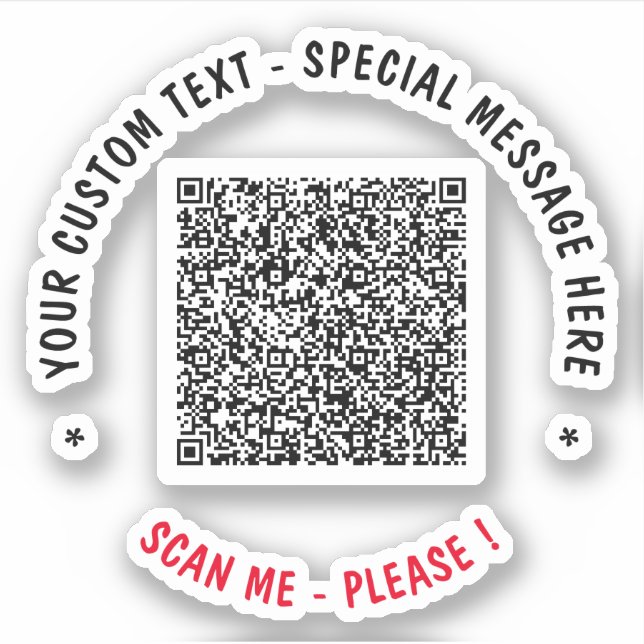 Adesivo Varredura de código QR Varredura de texto personal (Frente)