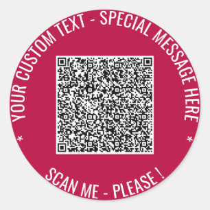 Adesivo Varredura de código QR Varredura de texto personal