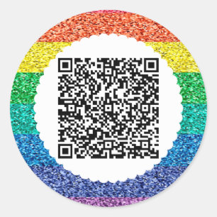 Adesivo Varredura do código QR do arco-íris clássico redon