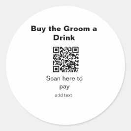Adesivo varredura QR de solteiro para pagar uma bebida ao 