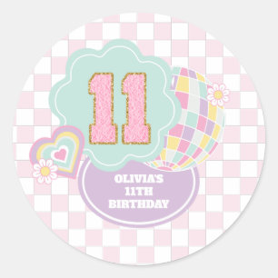 Adesivo Varsity elegante patch de pastel de 11º aniversári
