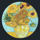 Adesivo Vase Com Doze Girassóis Por Vincent Van Gogh<br><div class="desc">Tanto quanto sei,  estas imagens estão em dominio público e acreditam ser livres de usar sem restrições nos EUA. Por favor,  entre em contato comigo se você descobrir que qualquer uma dessas imagens não está no Dominio público.</div>