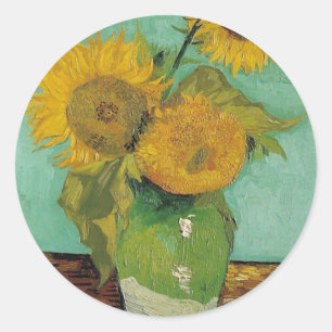 Adesivo Vase com três girassóis, Vincent van Gogh
