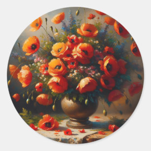 Adesivo Vase de papagaios vermelhos