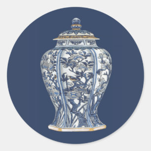 Adesivo Vase de Porcelana Azul e Branco pelo Vision Studio