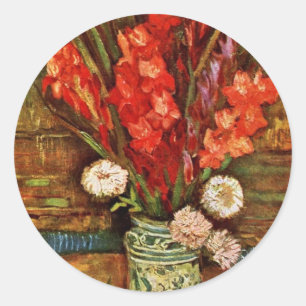 Adesivo Vaso com Gladiolideutsch vermelho: Ainda vida com