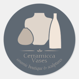 Adesivo Vaso de cerâmica de porcelana artística bege marin