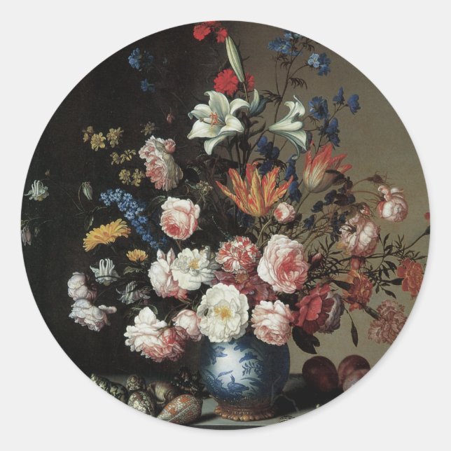 Adesivo Vaso de Flores junto à Janela, Balthasar van der A (Frente)