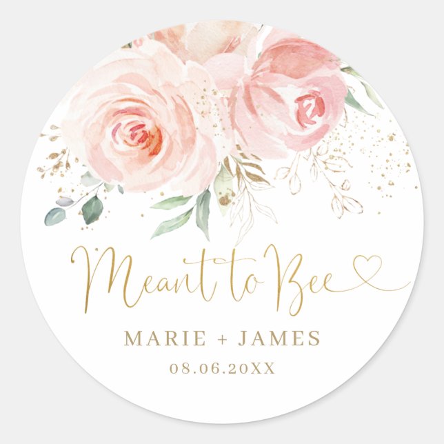 Adesivo Vaso de Mel Chic Blush Rosa Floral Destinado a Abe (Frente)