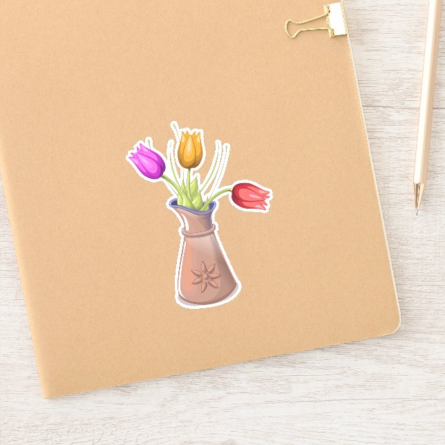 Adesivo Vasos de Flores (Notebook)