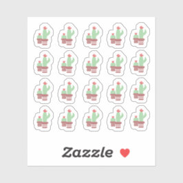 Adesivo Vasos de Terracota em Formato de Cactus Floral Sel