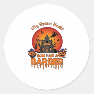 Adesivo Vassoura De Barbeiro Quebrou Abóbora De Halloween