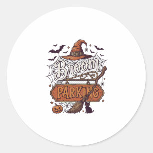 Adesivo Vassoura de estacionamento Halloween Bruxa Chapéu