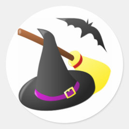 Adesivo Vassoura E Chapéu De Bruxas