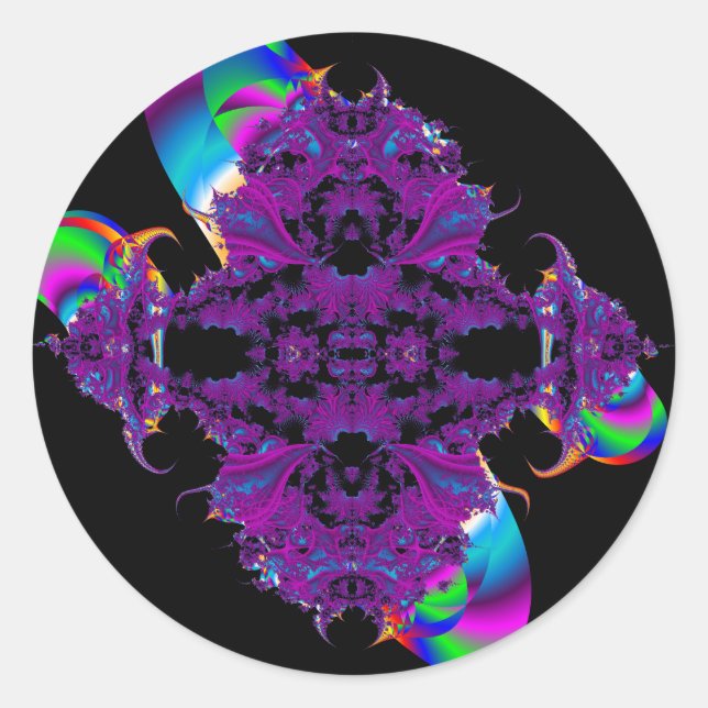 Adesivo vassoura roxa e fita adesivo/invólucro fractal (Frente)