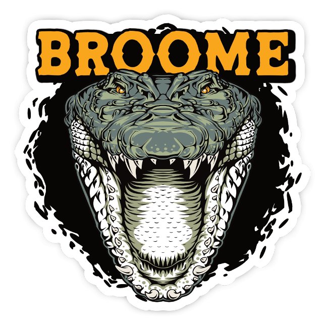 Adesivo Vassoura, Vinheta Crocodilo da Austrália Ocidental (Broome, Western Australia crocodile sticker)