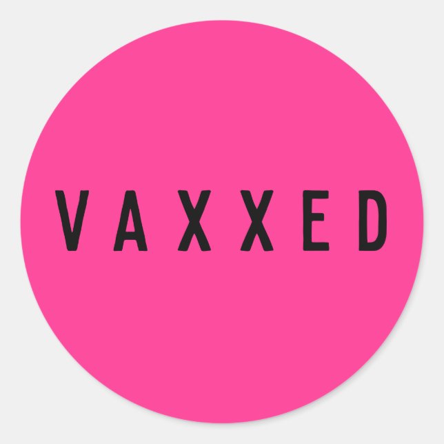 Adesivo Vaxxedo | Covid-19 Branca Vacinada Rosa De Neão (Frente)