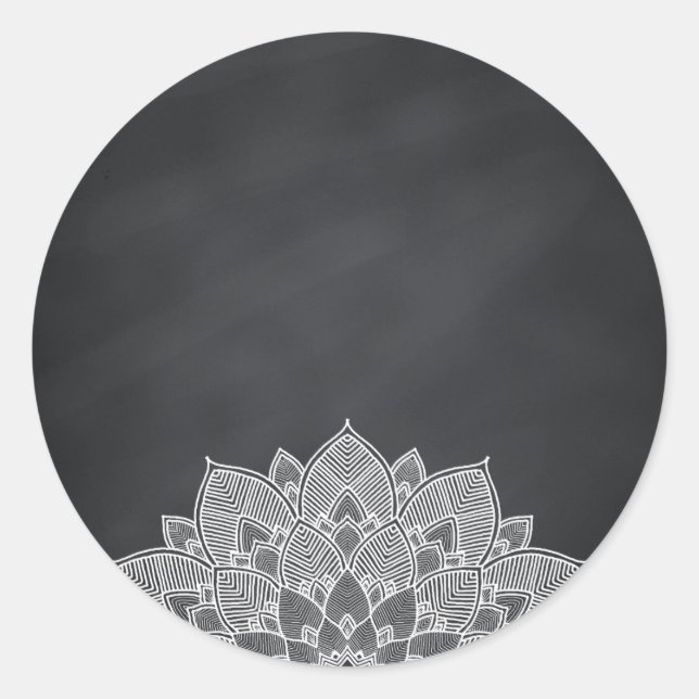 Adesivo Vazio Chalkboard Mandala Lotus Flower Swirl (Frente)