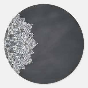 Adesivo Vazio Chalkboard Mandala Lotus Flower Swirl