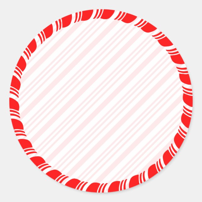Adesivo Vazio de Natal de Borda Candy Cane Personalizado (Frente)