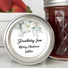 Adesivo Vazio de Poinsettia Branca Mason Jar