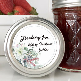 Adesivo Vazio de Poinsettia Branca Mason Jar