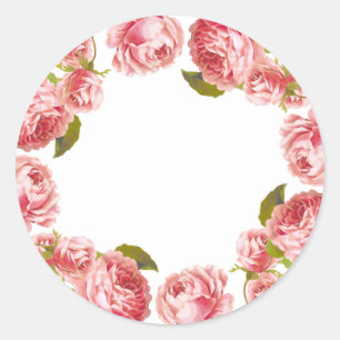 Adesivo Vazio floral do costume dos rosas do rosa do