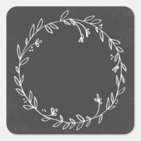 Vazio Floral Wreath Chalkboard Obrigado Sticker