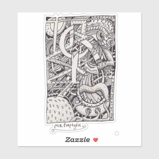 Adesivo Vazio, Vinheta Retangular De Desenho De Tinta (Folha)