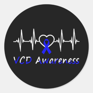 Adesivo Vcd Sensibilização Blue Ribbon Love Heartbeat Supo