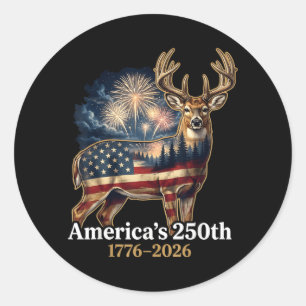 Adesivo Veado da Bandeira 250 Anos 1776-2026 Patriótico EU