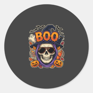 Adesivo Vector de Óculos de Sol Crânio Boo do Halloween