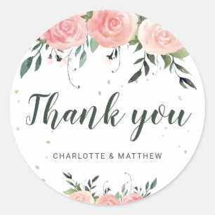 Adesivo Vedação De Flores De Aquarela Obrigado Sticker