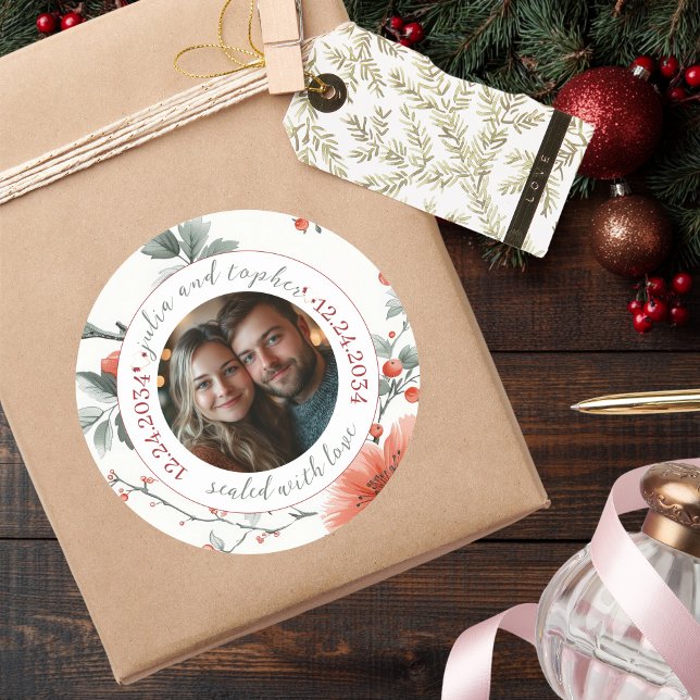 Adesivo Vedada com Foto de Casamento de Natal de Amor (Criador carregado)