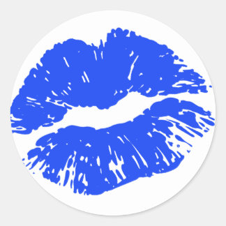 Adesivo Vedado Com Um Beijo De Beijo Impressão De Lip Azul