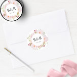Adesivo Vedamento Floral Cor-de-rosa/Vinheta-Favor<br><div class="desc">Elevem seus envelopes e favores com este elegante adesivo de casamento, mostrando lindas flores cor-de-água rosa e pinceladas, uma seção para suas iniciais e texto extra abaixo. Ideal para selos de envelope de casamento ou favores de casamento. Capacidade de selecionar "Editar usando a ferramenta Design" e fazer alterações no estilo,...</div>